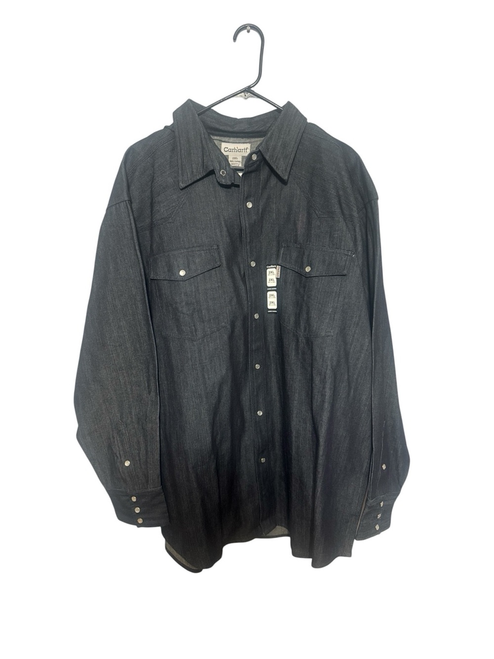 Carhartt Dark Denim Snap-Front Work Shirt